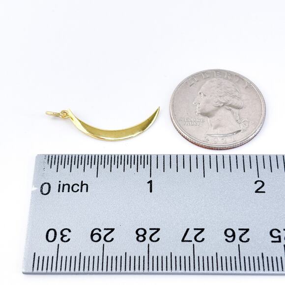 Vintage Footnotes Sterling Silver 925 Gold-tone Crescent Moon Pendant - Picture 7 of 10